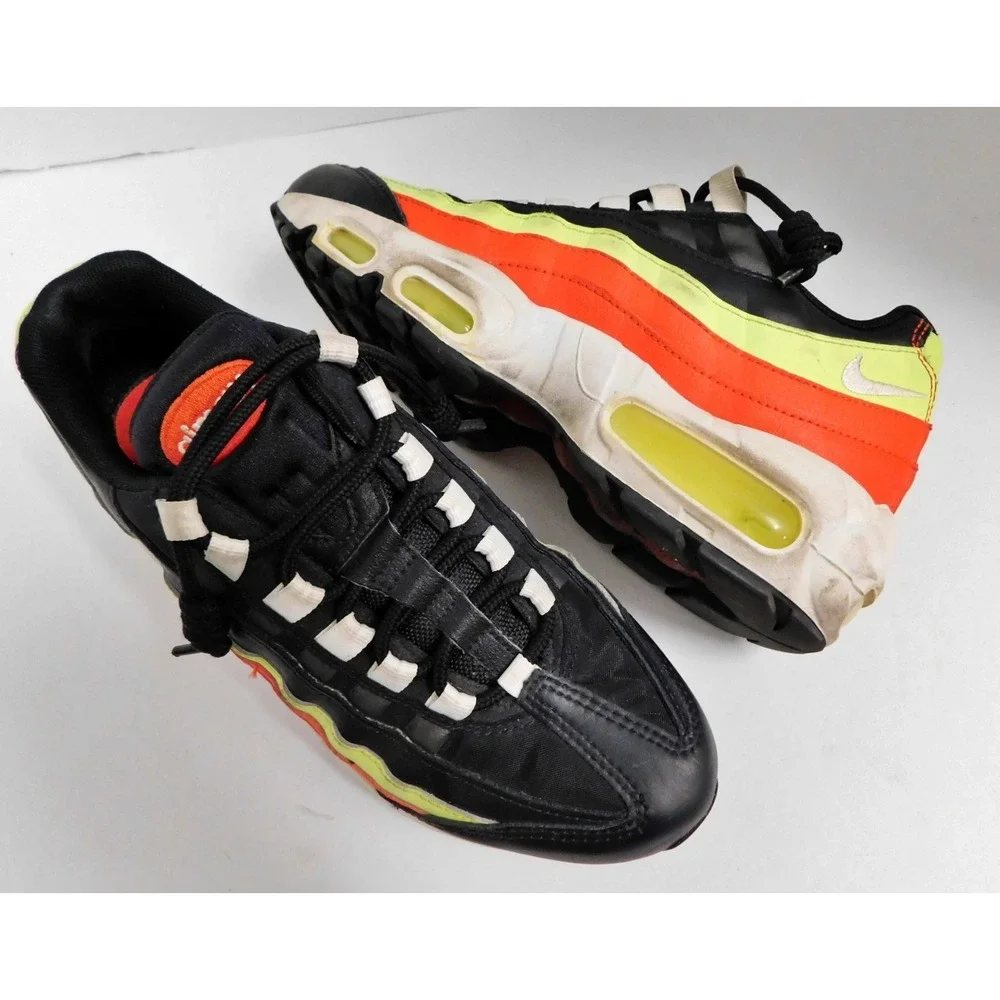 Nike Air Max 95 Black Neon Red Womens Shoes Sneakers 307960-019‎ Size 7